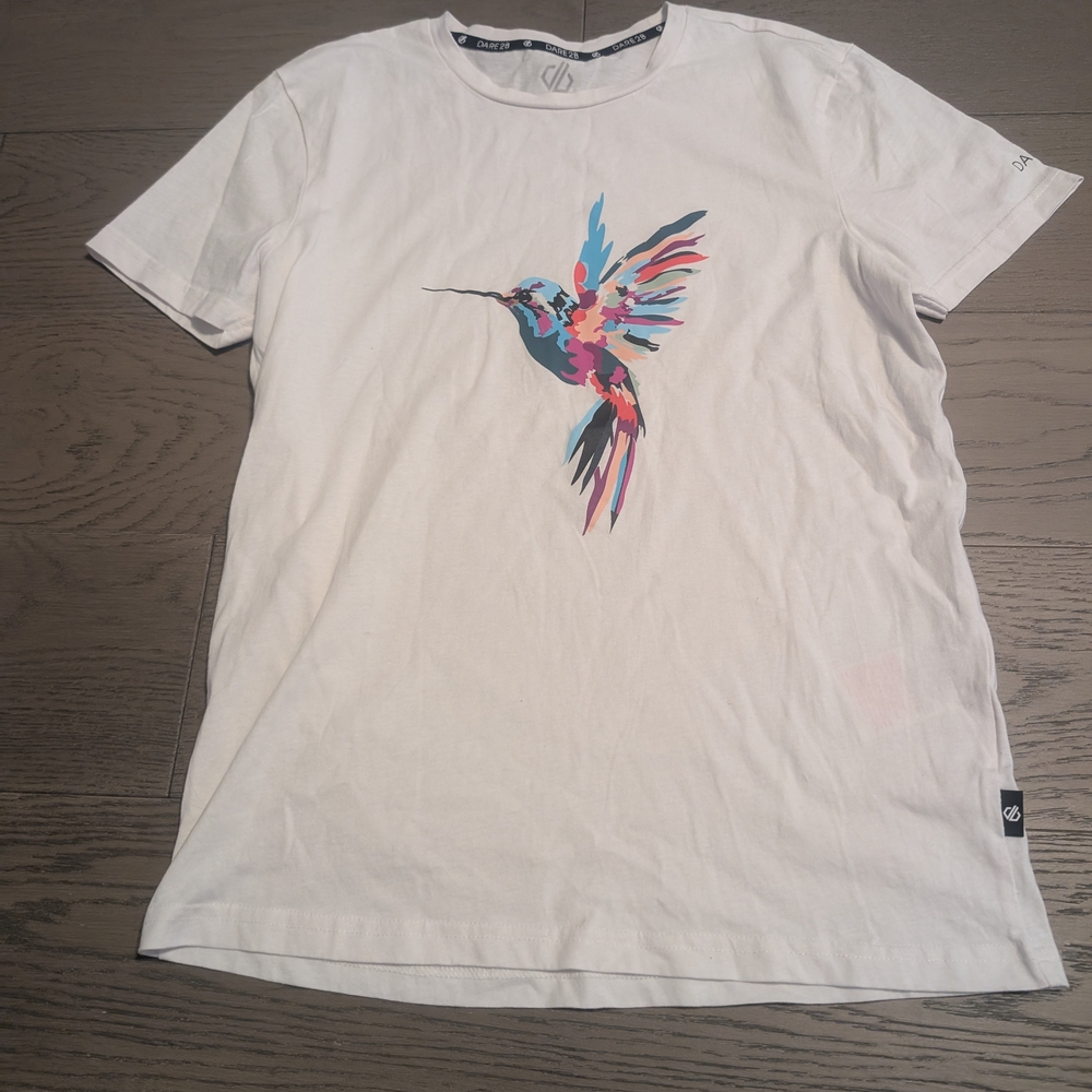 Dare2b White Hummingbird T-Shirt Artistic Bird Design